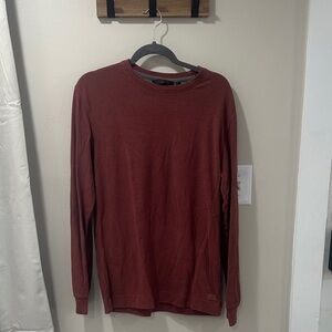 Men's Long-Sleeve Crew Neck Shirt - Burgundy